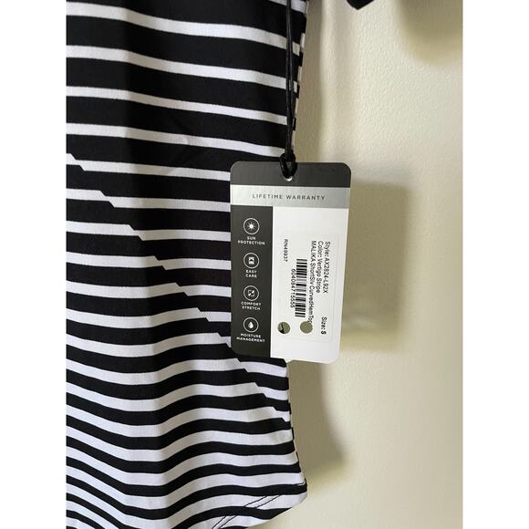 Tail Golf Striped Athletic Short Sleeve Top Short Black White Size Small NEW - Picture 5 of 7